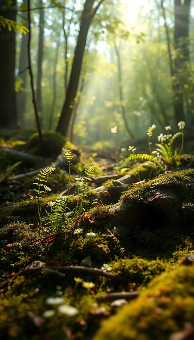 iPhone Dynamic Spring Forest Floor Elegant Wallpaper Royalty-Free Stock Image